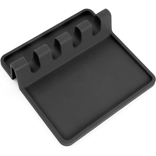 Zulay Kitchen - Silicone Utensil Rest with Drip Pad for Multiple Utensils: Black Zulay Kitchen