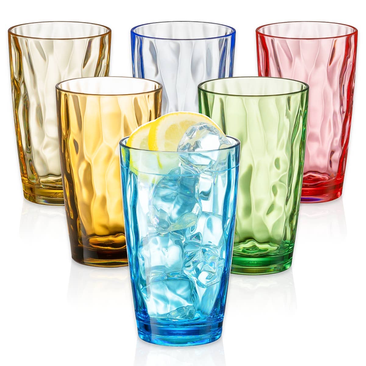 16oz Multi-Color Shatterproof Plastic Drinking Cups